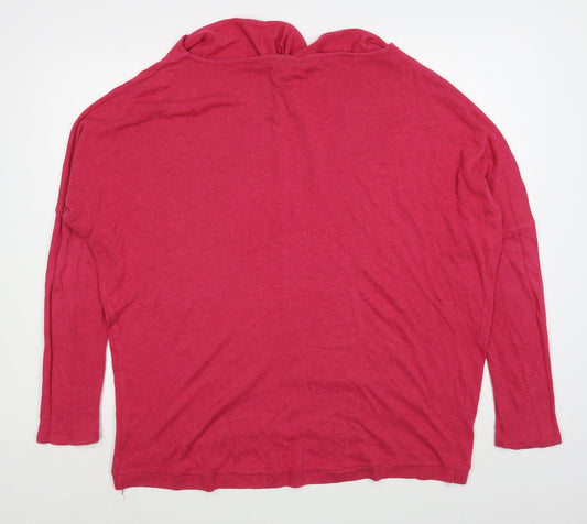 Redoute Womens Pink  Cotton Pullover Sweatshirt Size 16  Pullover