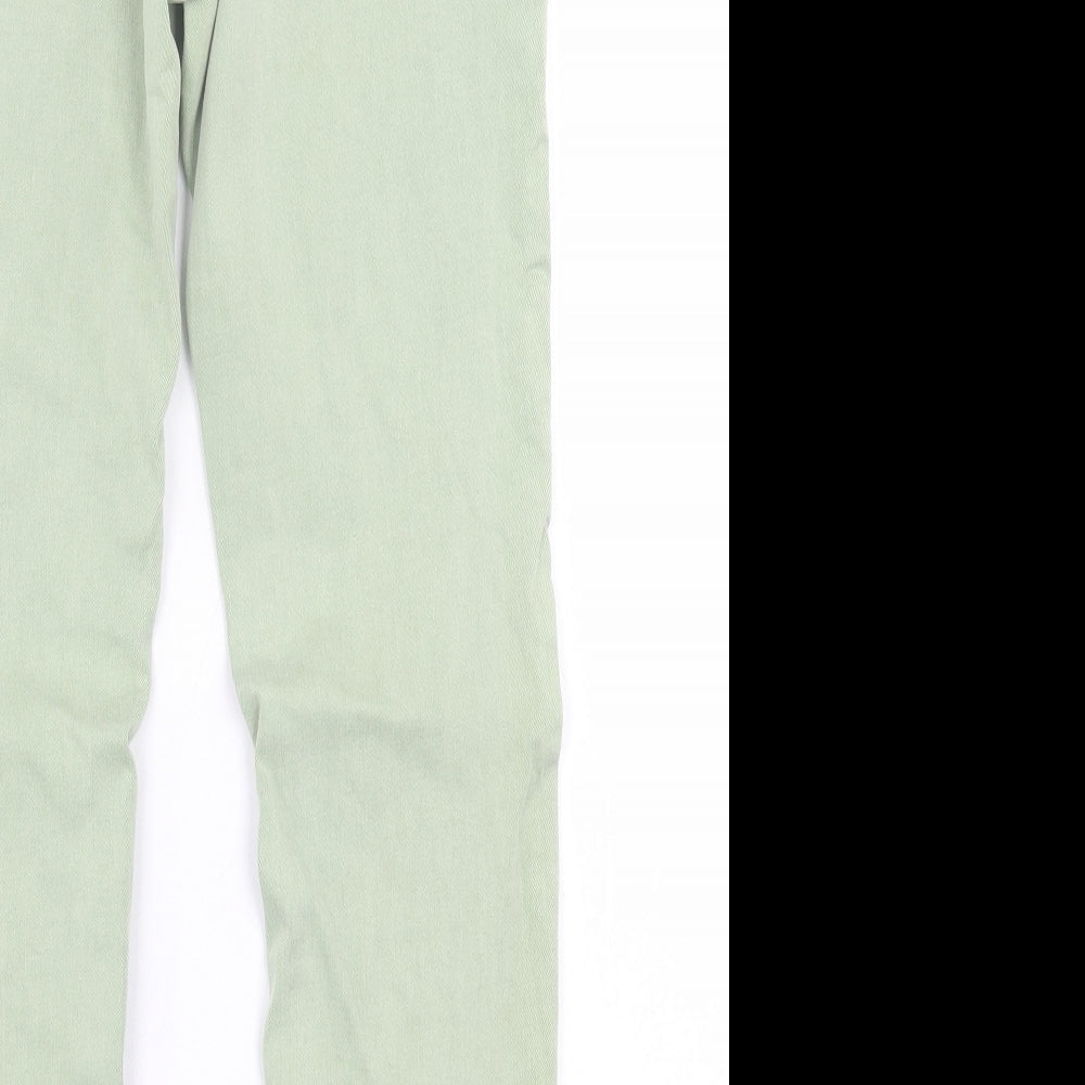 Stradivarius Womens Green  Cotton Straight Jeans Size 10 L27 in Regular Button
