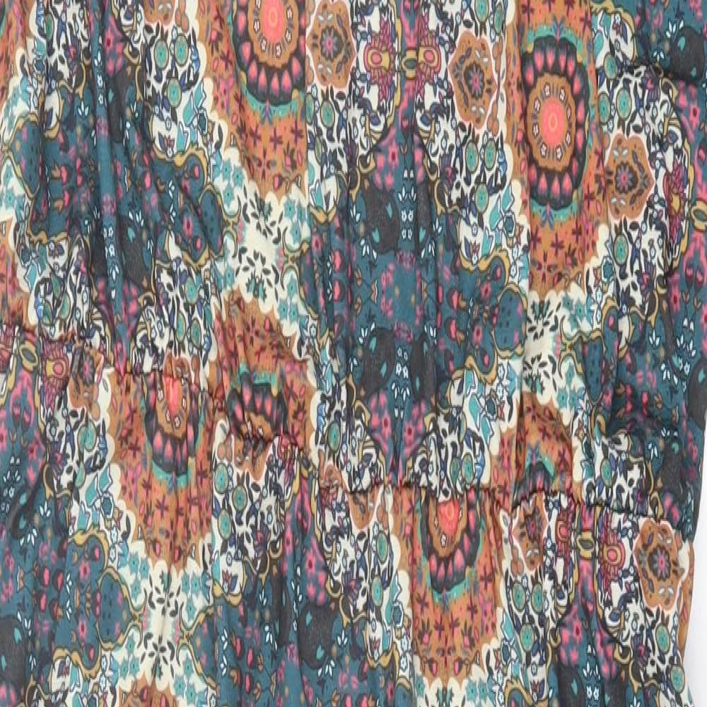 Rainbow Womens Multicoloured Geometric Polyester A-Line  Size XL  Scoop Neck Pullover
