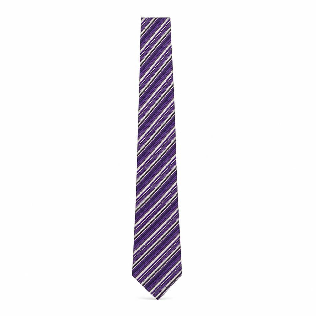 Dalemli Mens Multicoloured Striped Silk Pointed Tie One Size