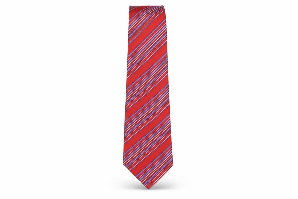 Axe Mod Mens Multicoloured Striped Silk Pointed Tie One Size