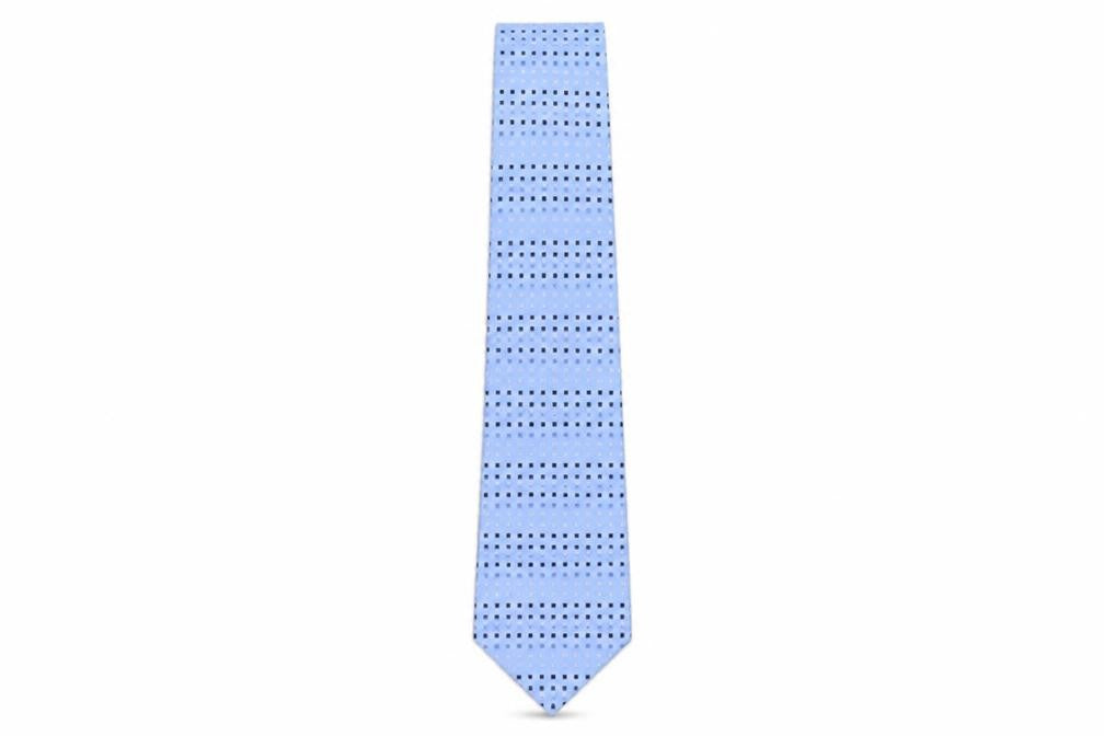 Lloyd Attree & Smith Mens Blue Geometric Polyester Pointed Tie One Size