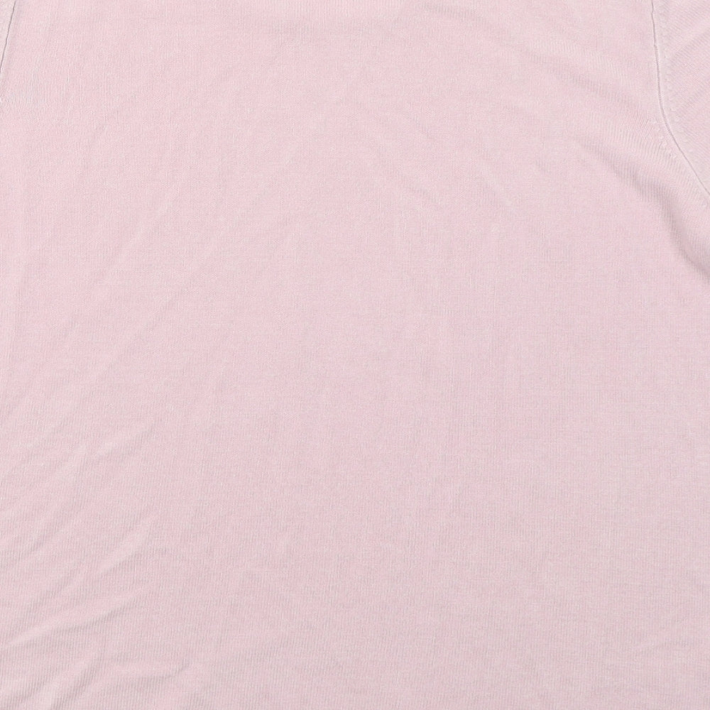 Soon Womens Pink Crew Neck  Acrylic Pullover Jumper Size 16