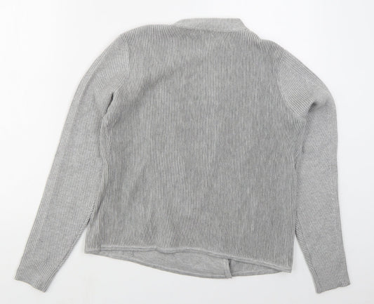 JD Williams Womens Grey Round Neck  Viscose Full Zip Jumper Size 12