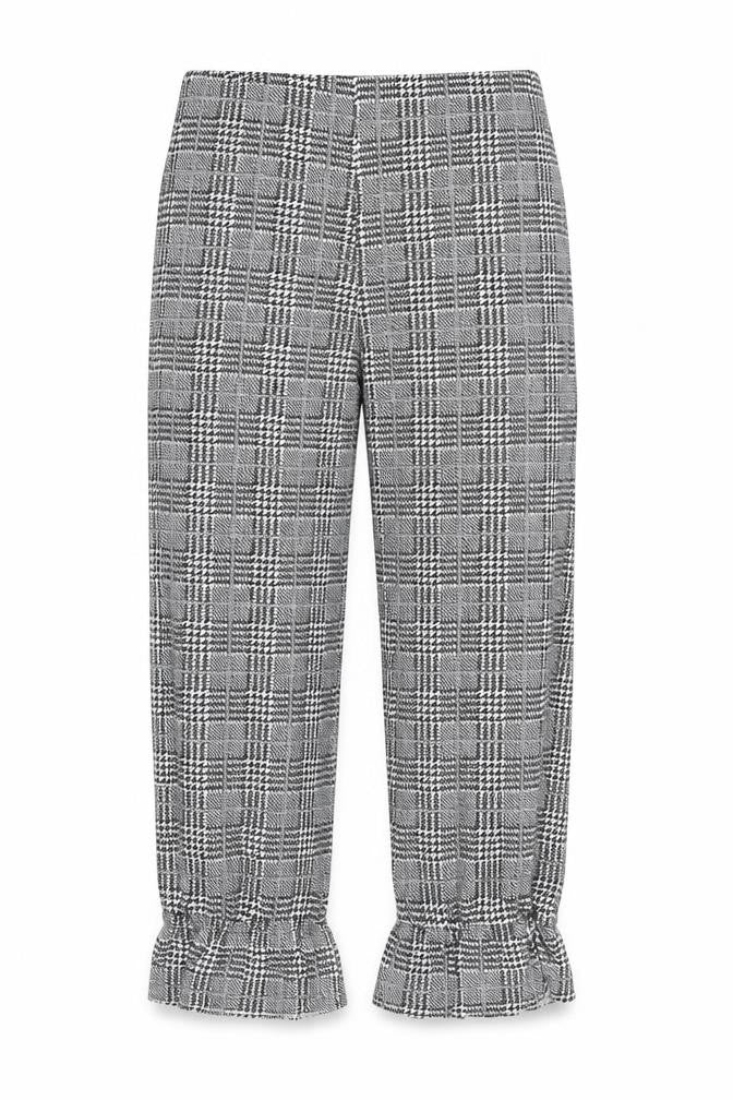Topshop Womens Black Houndstooth Viscose Capri Trousers Size 8 L21 in Regular