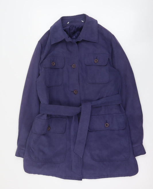 Marks and Spencer Womens Blue   Pea Coat Coat Size 10  Button