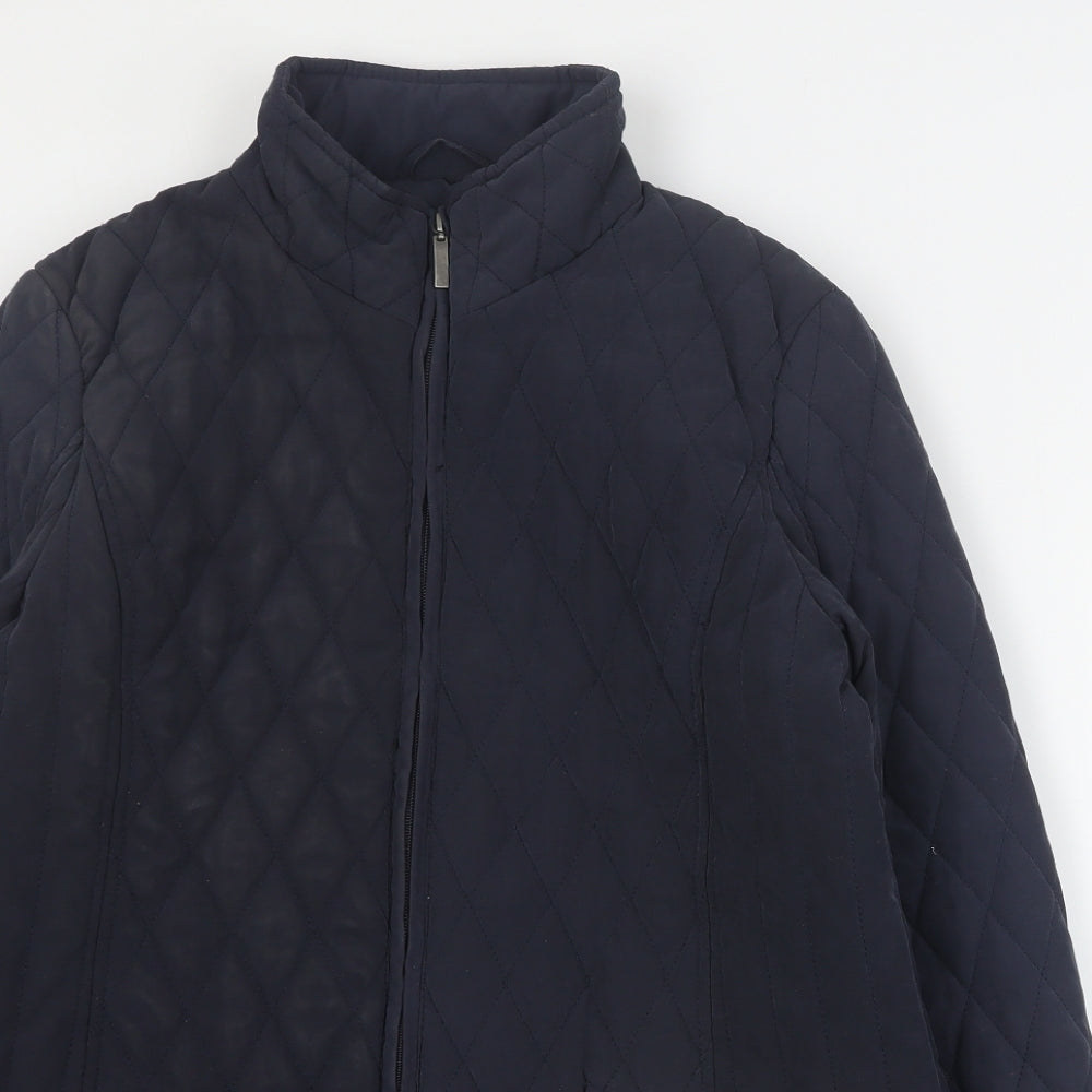 BHS Womens Blue   Quilted Coat Size 12  Zip