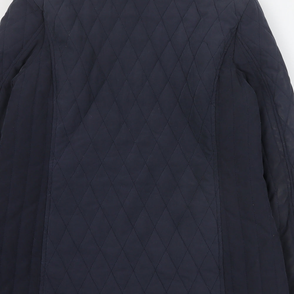 BHS Womens Blue   Quilted Coat Size 12  Zip