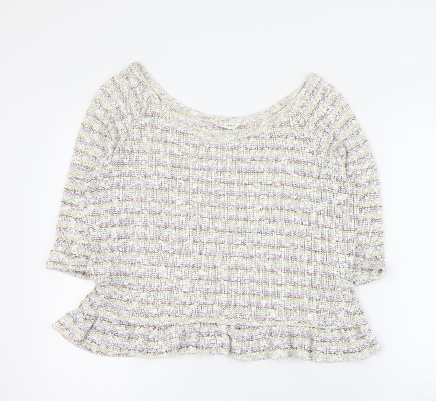 Miss Selfridge Womens Multicoloured Round Neck  Viscose Pullover Jumper Size 10