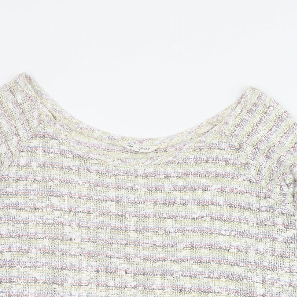 Miss Selfridge Womens Multicoloured Round Neck  Viscose Pullover Jumper Size 10