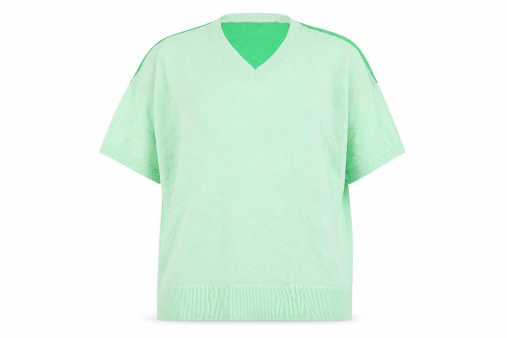 Marks and Spencer Womens Green V-Neck  Viscose Pullover Jumper Size 14