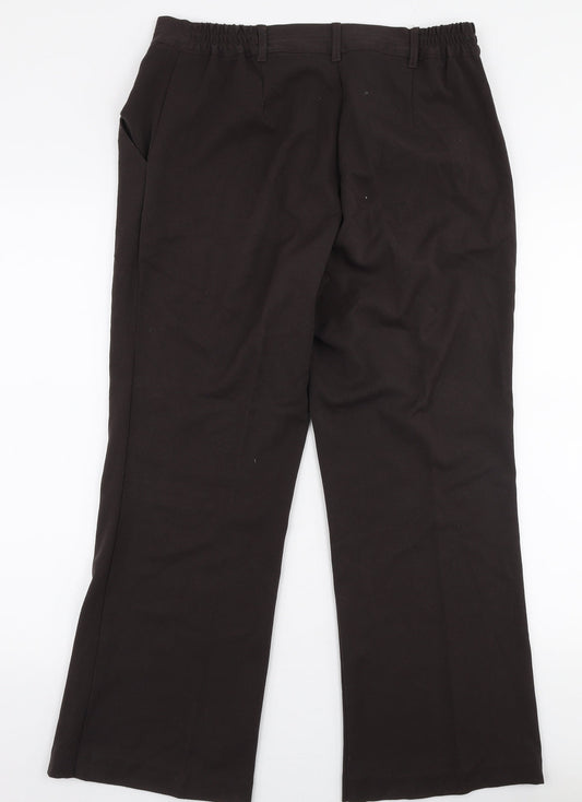 Anna Rose Womens Brown  Polyester Trousers  Size 14 L27 in Regular Zip