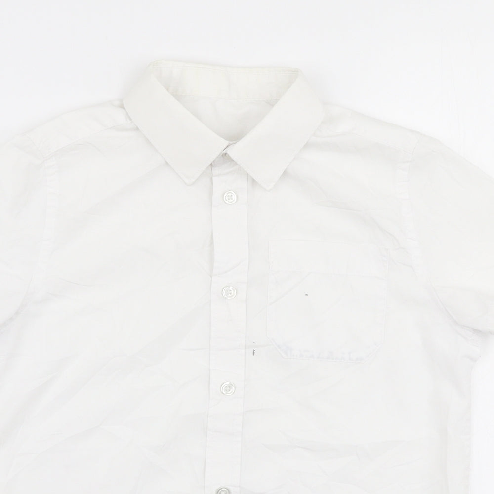 F&F Boys White  Polyester Basic Button-Up Size 9-10 Years Collared Button