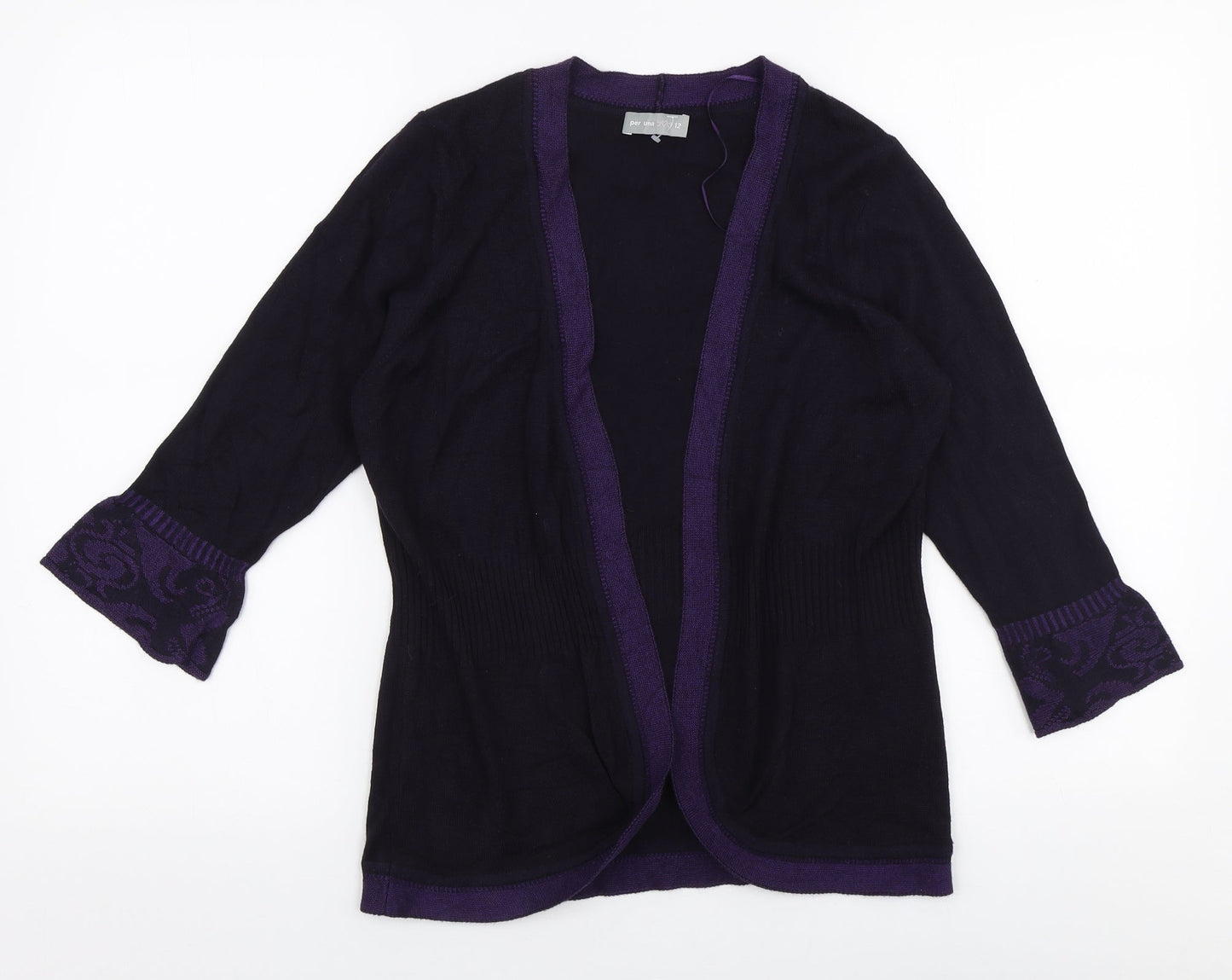 Per Una Womens Purple V-Neck  Viscose Cardigan Jumper Size 12