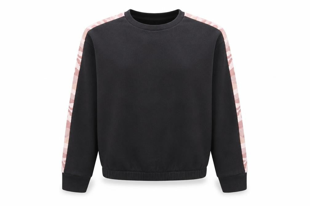 Marks and Spencer Girls Black Camouflage Cotton Pullover Sweatshirt Size 10-11 Years