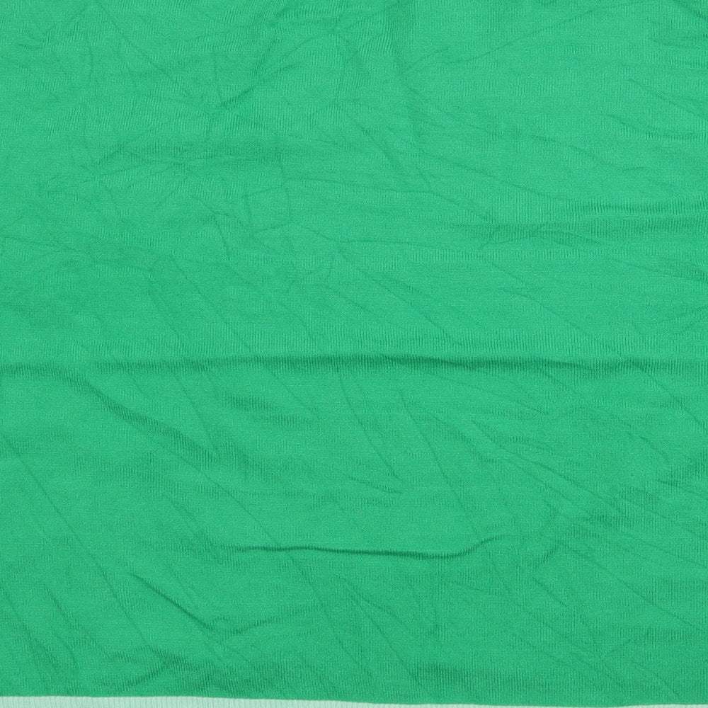 Marks and Spencer Womens Green V-Neck  Viscose Pullover Jumper Size 14