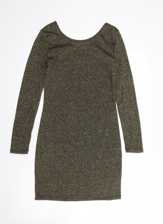 Atmosphere Womens Gold  Polyester Bodycon  Size 10  Scoop Neck