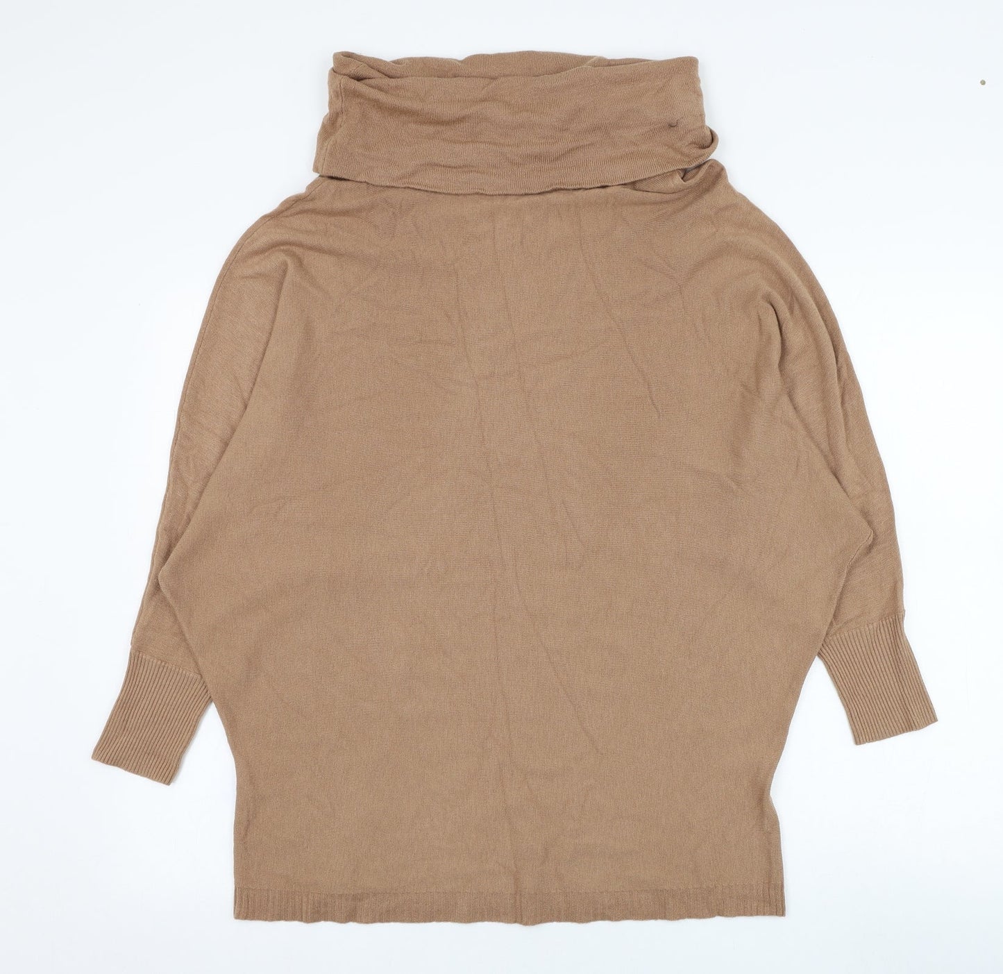 Preworn Womens Brown Roll Neck  Polyamide Pullover Jumper Size S