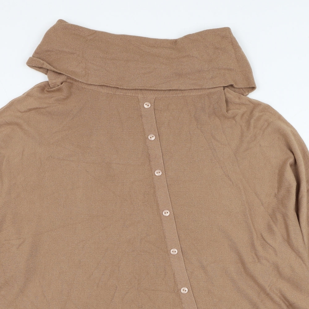 Preworn Womens Brown Roll Neck  Polyamide Pullover Jumper Size S