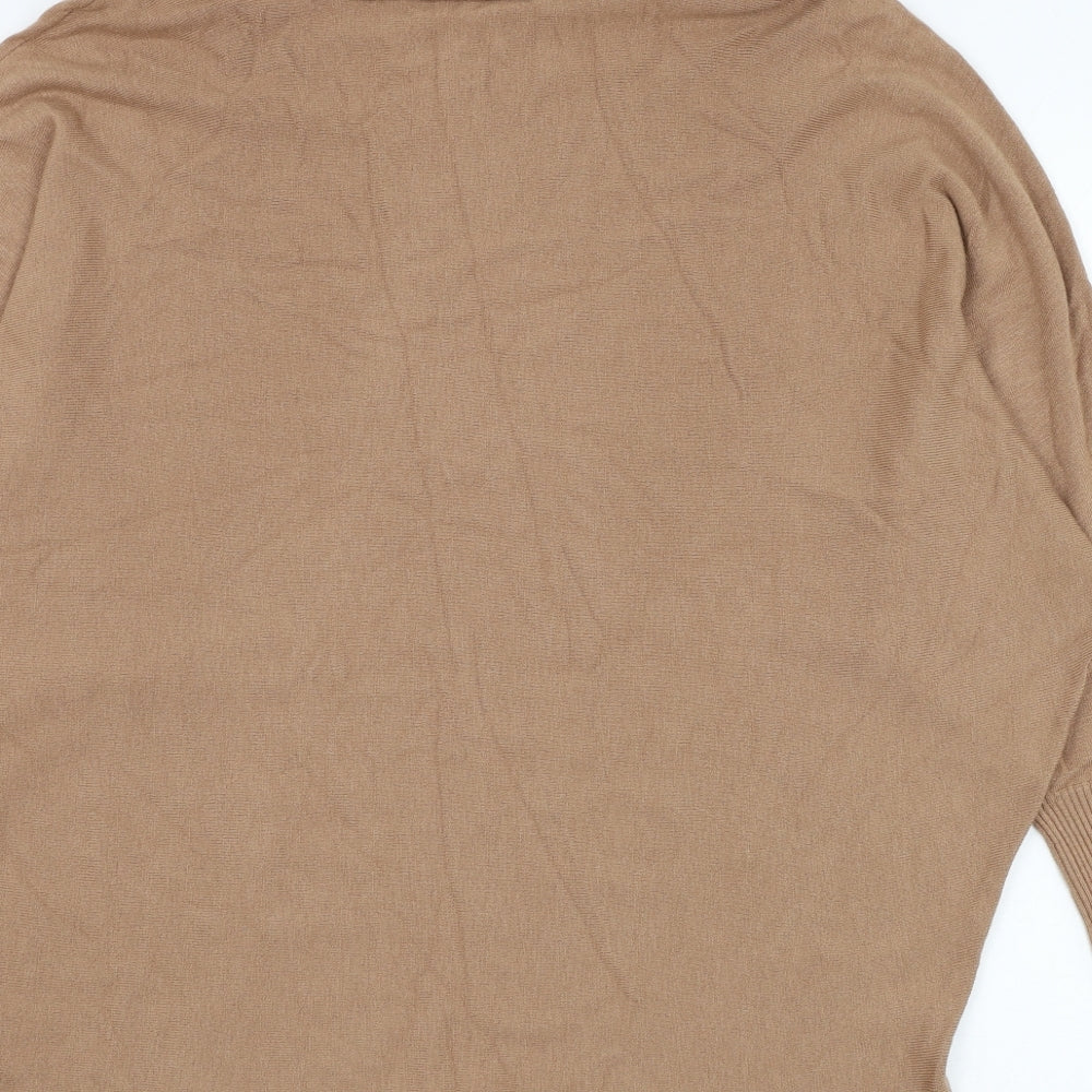 Preworn Womens Brown Roll Neck  Polyamide Pullover Jumper Size S