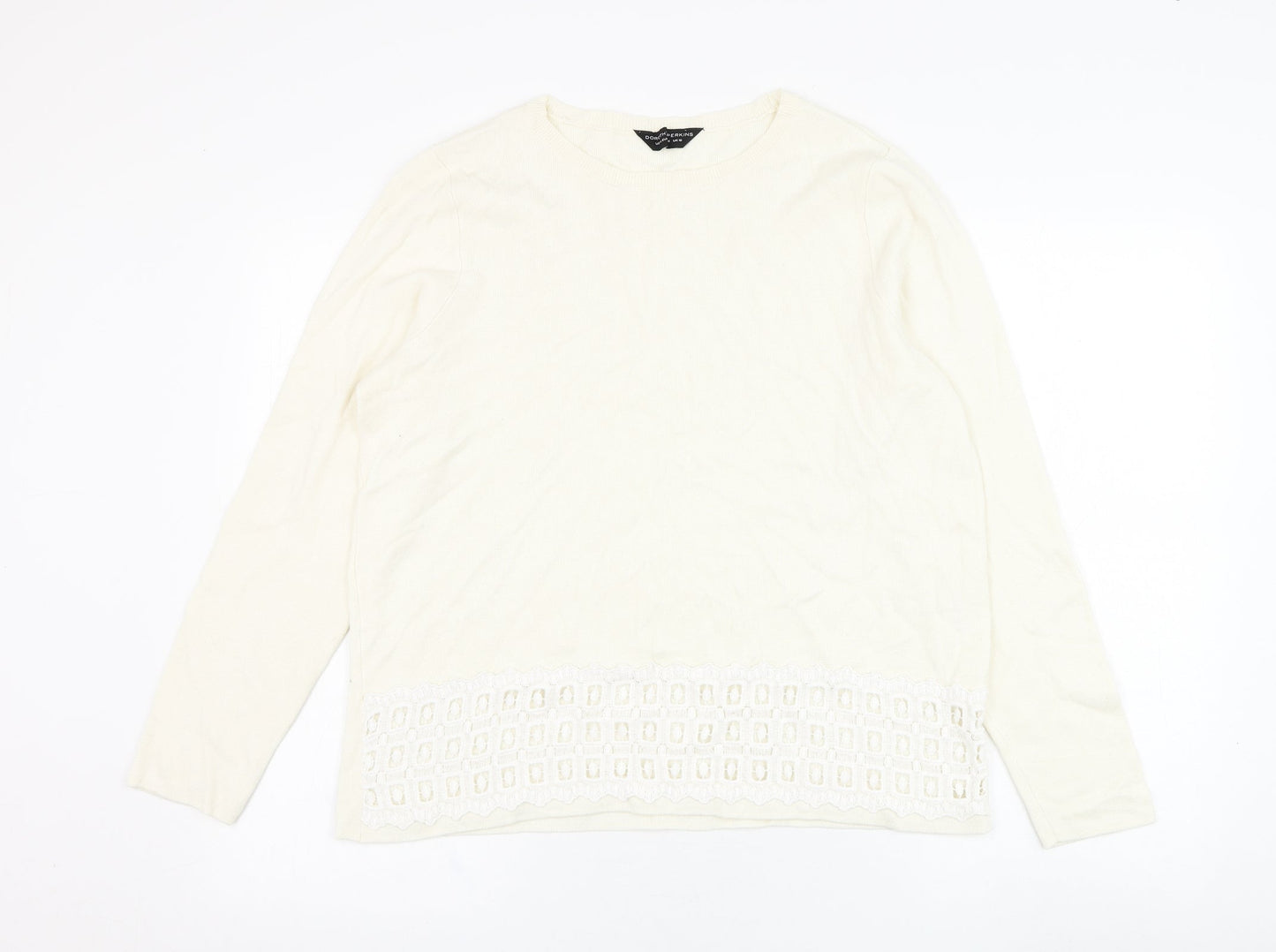 Dorothy Perkins Womens Ivory Round Neck  Viscose Pullover Jumper Size 18
