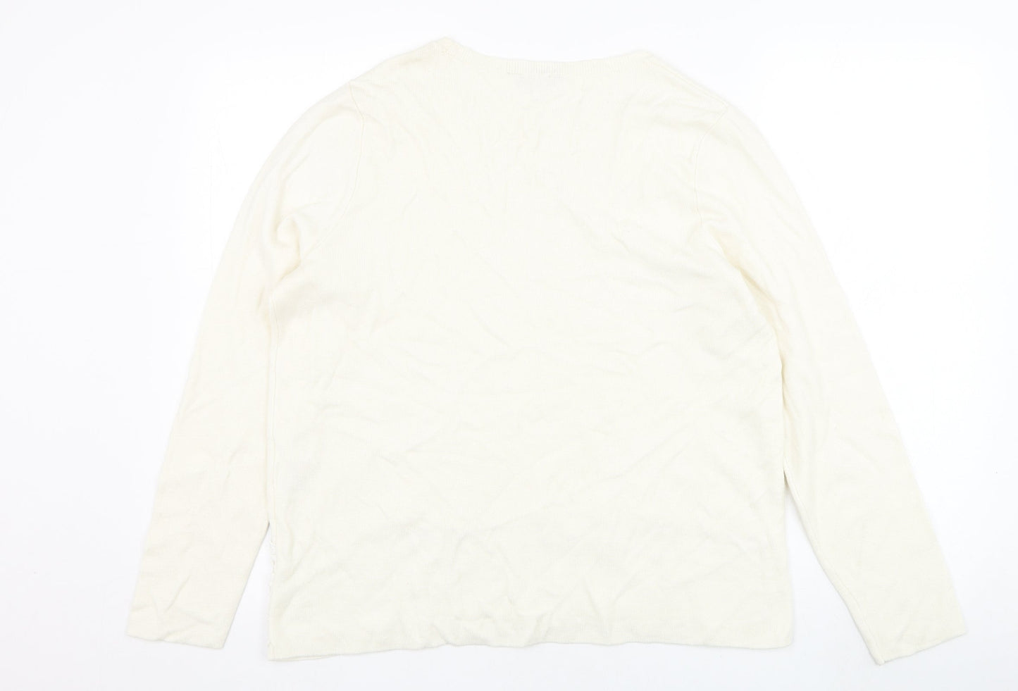 Dorothy Perkins Womens Ivory Round Neck  Viscose Pullover Jumper Size 18