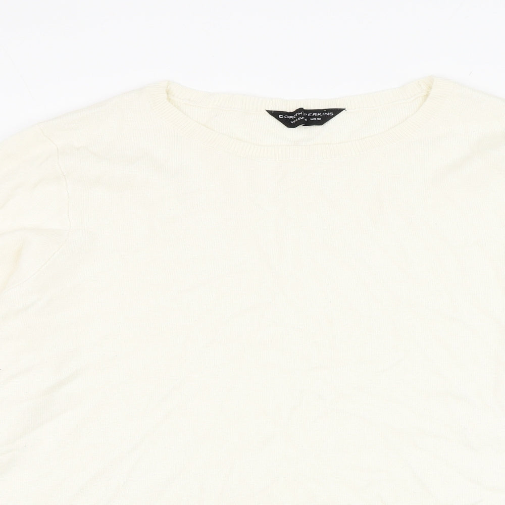 Dorothy Perkins Womens Ivory Round Neck  Viscose Pullover Jumper Size 18
