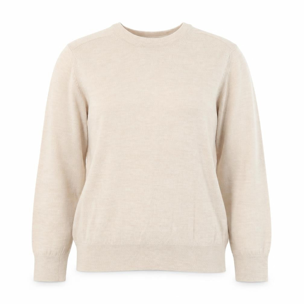 Marks and Spencer Womens Beige Round Neck  Polyester Pullover Jumper Size 12