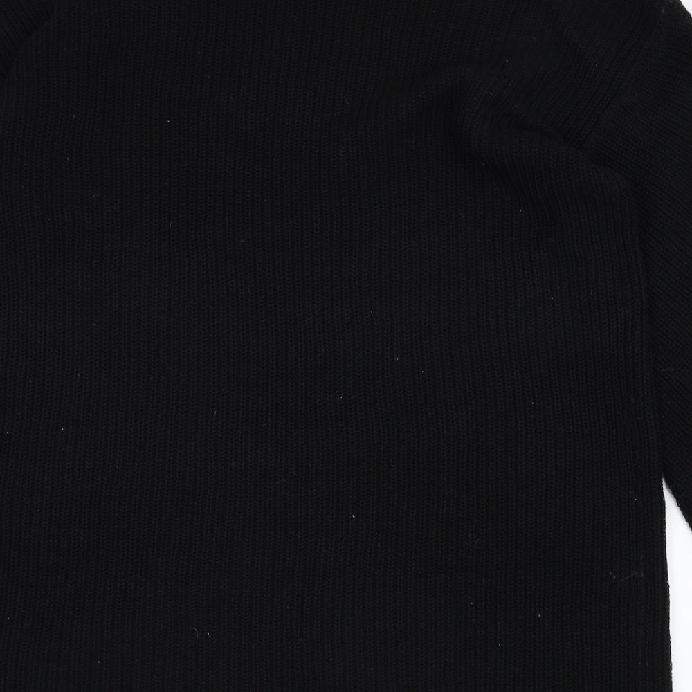 Noisy may Womens Black Round Neck  Acrylic Pullover Jumper Size L