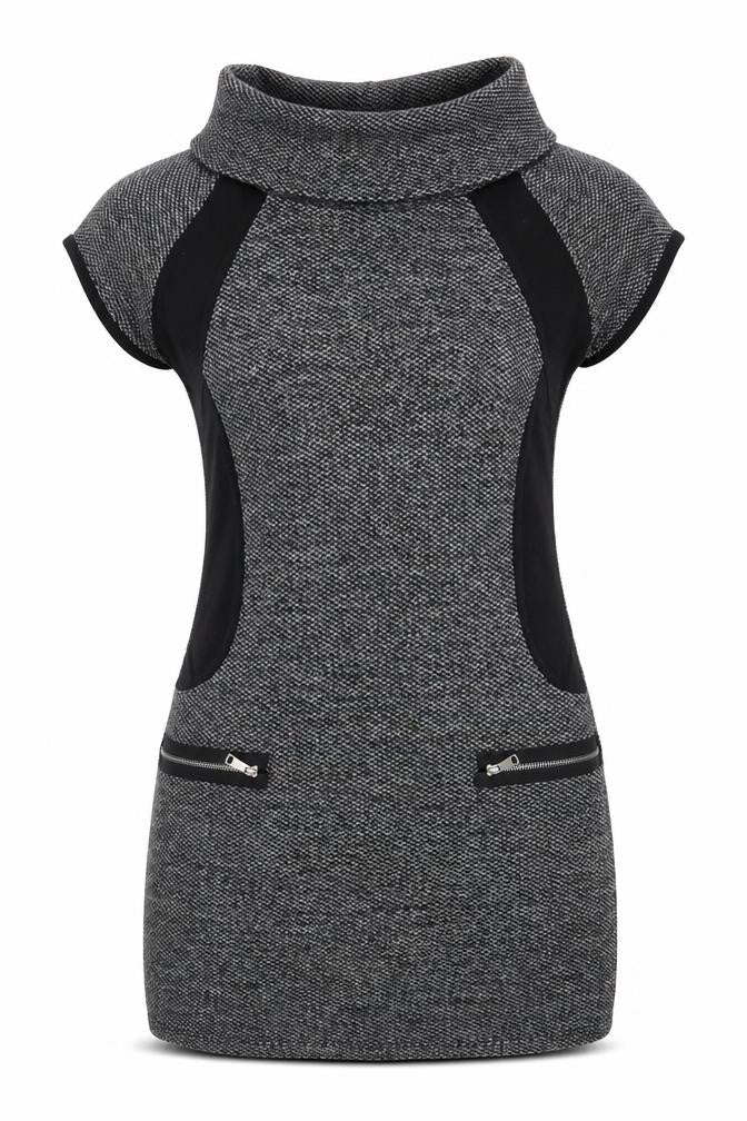 Quiz Womens Grey  Acrylic Bodycon  Size 10  Boat Neck Pullover