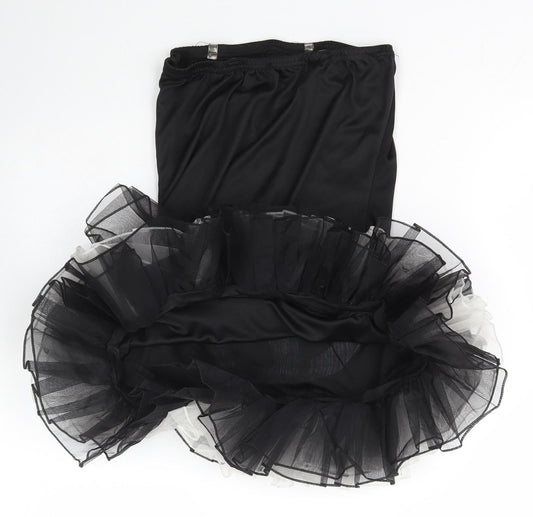 Smiffys Girls Black  Polyester Pencil Dress  Size M  Off the Shoulder Pullover - Halloween Skeleton tutu