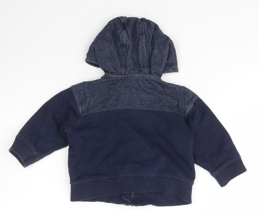 Matalan Boys Blue  Cotton Full Zip Jumper Size 6-9 Months  Zip