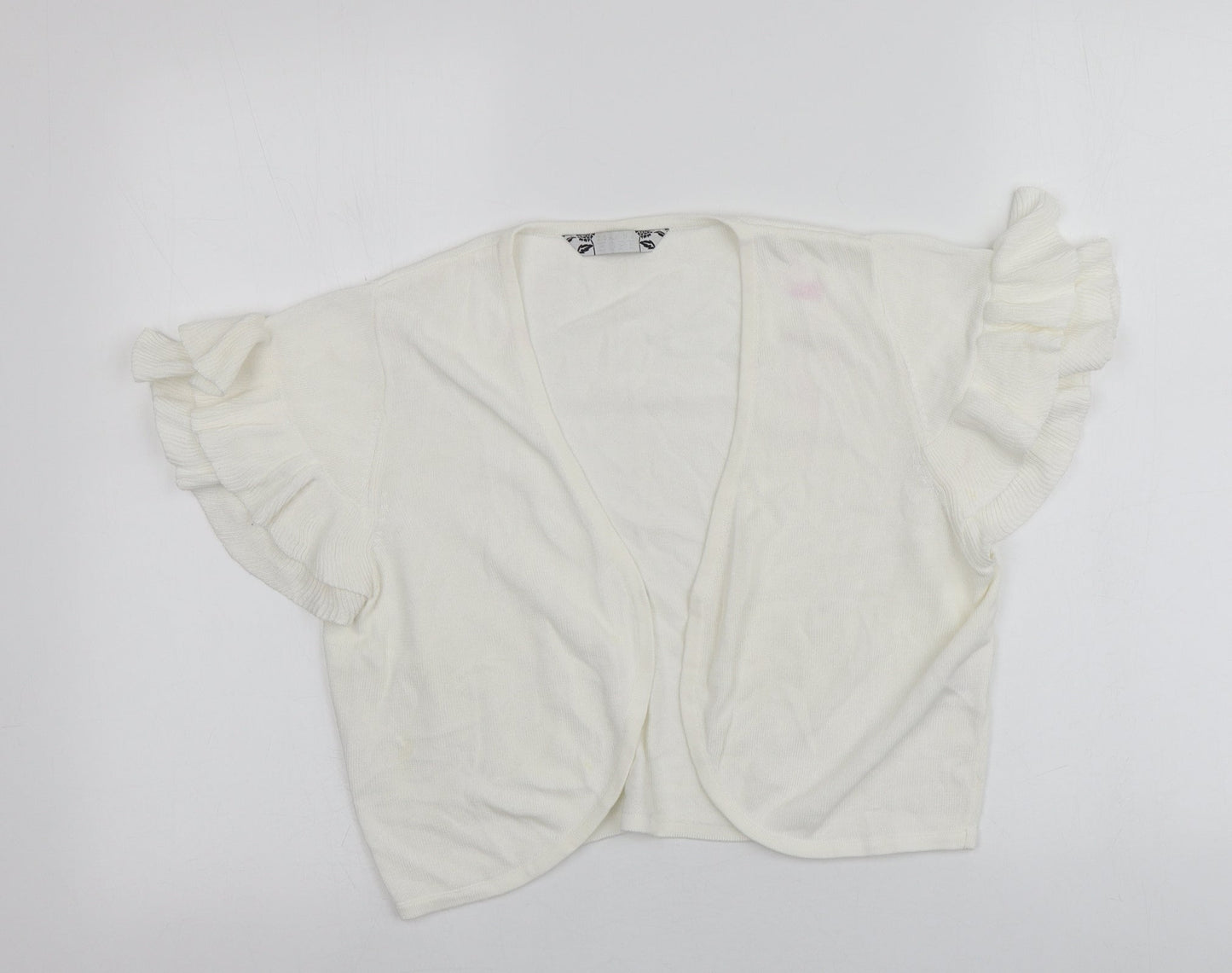 Joanna Hope Womens Ivory V-Neck  Viscose Cardigan Jumper Size 14