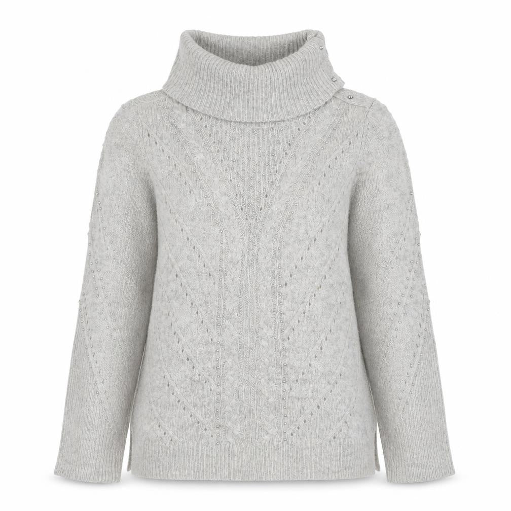 White House Black Market Womens Grey Roll Neck  Nylon Pullover Jumper Size S