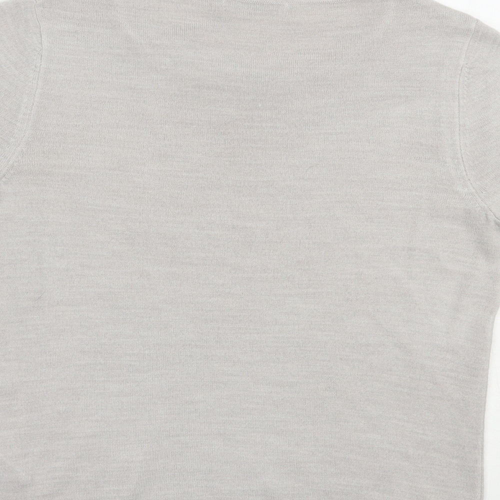 Marks and Spencer Womens Grey Scoop Neck  Acrylic Pullover Jumper Size 8