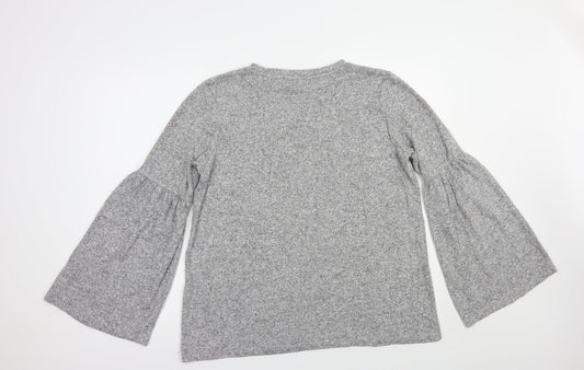 Zara Womens Grey  Viscose Pullover Sweatshirt Size L  Pullover