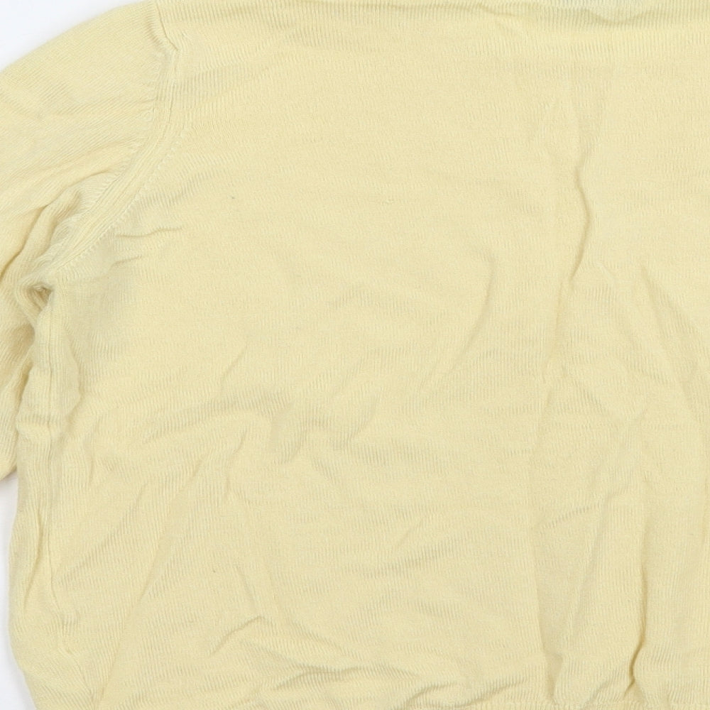 Marks and Spencer Womens Yellow Crew Neck  Acrylic Pullover Jumper Size M