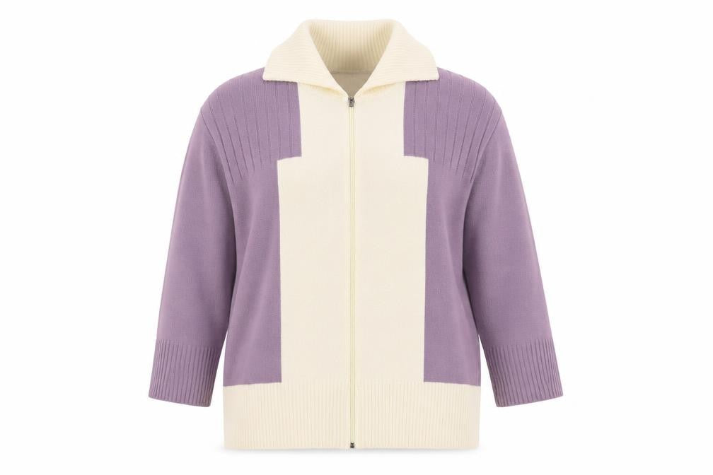 Insight Womens Purple Collared  Acrylic Full Zip Jumper Size L