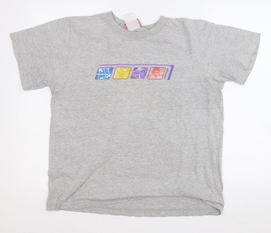 Reebok Womens Grey  Cotton Basic T-Shirt Size M Round Neck