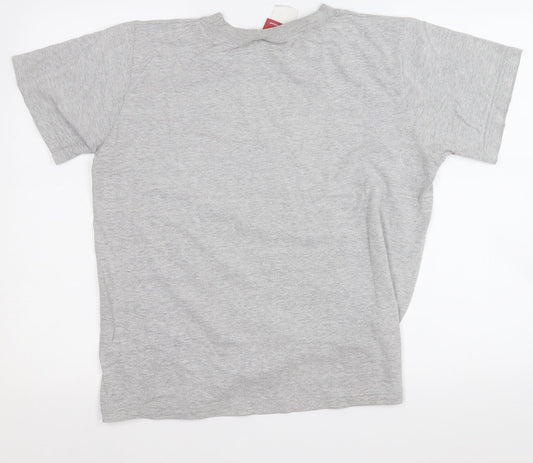 Reebok Womens Grey  Cotton Basic T-Shirt Size M Round Neck