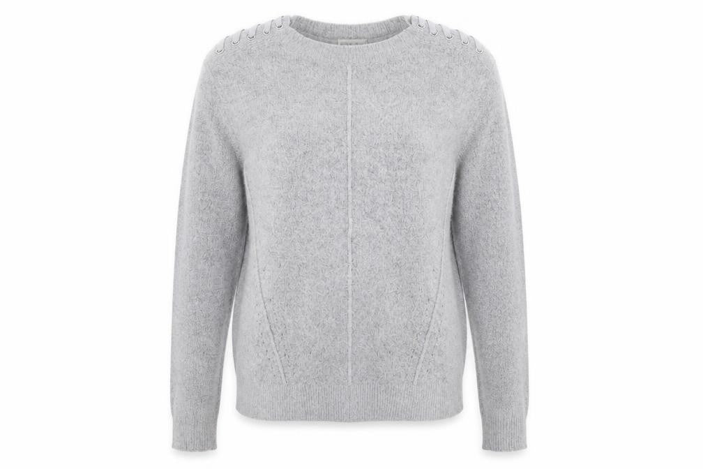 Marks and Spencer Womens Grey Round Neck  Acrylic Pullover Jumper Size 10