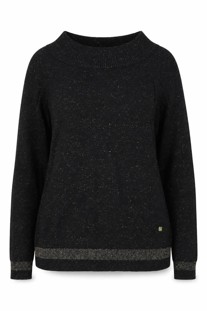 Bira Womens Black Mock Neck  Nylon Pullover Jumper Size 12