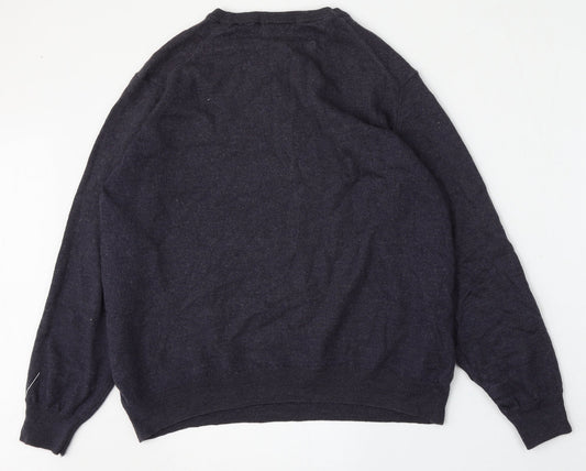 Preworn Mens Blue Round Neck  Polyester Pullover Jumper Size L