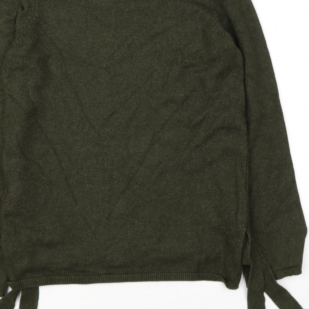 love knitwear Womens Green Round Neck  Viscose Pullover Jumper Size 14
