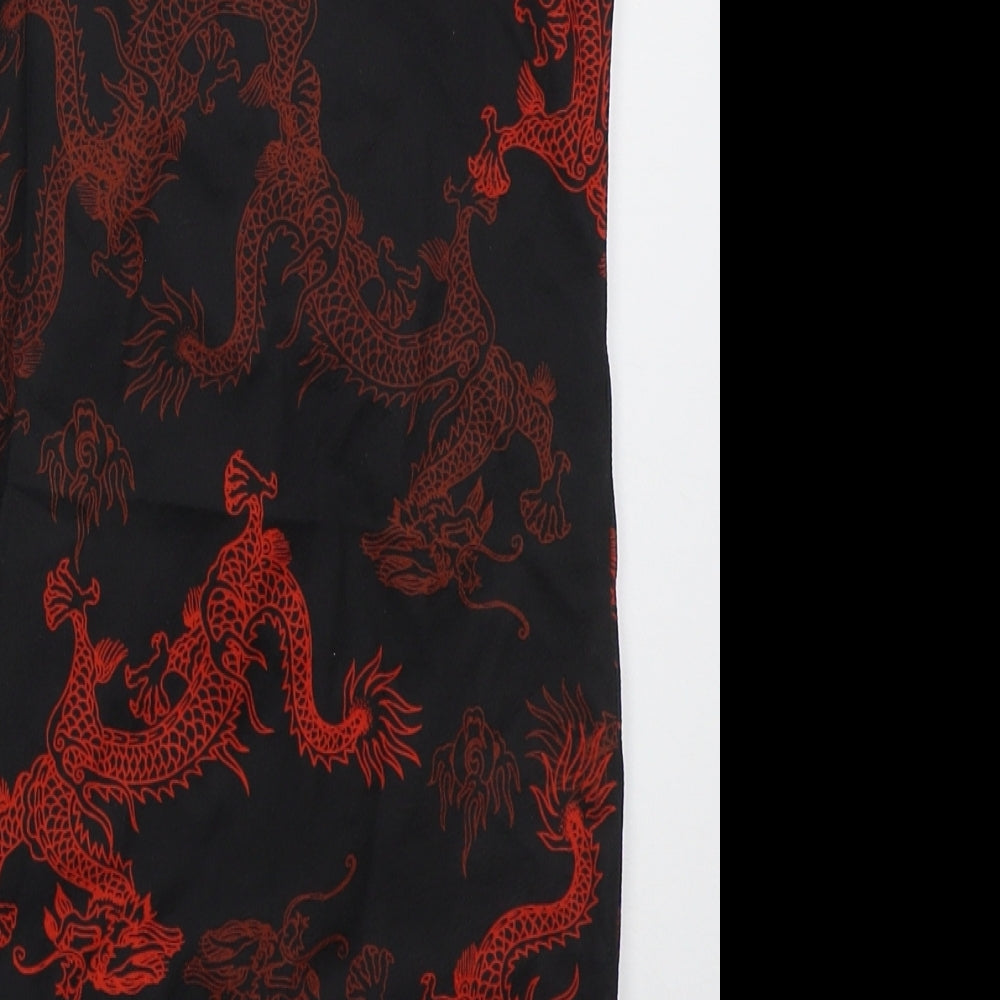 SheIn Girls Black  Polyester Tank Dress  Size 9 Years  Square Neck Pullover - Red Dragons