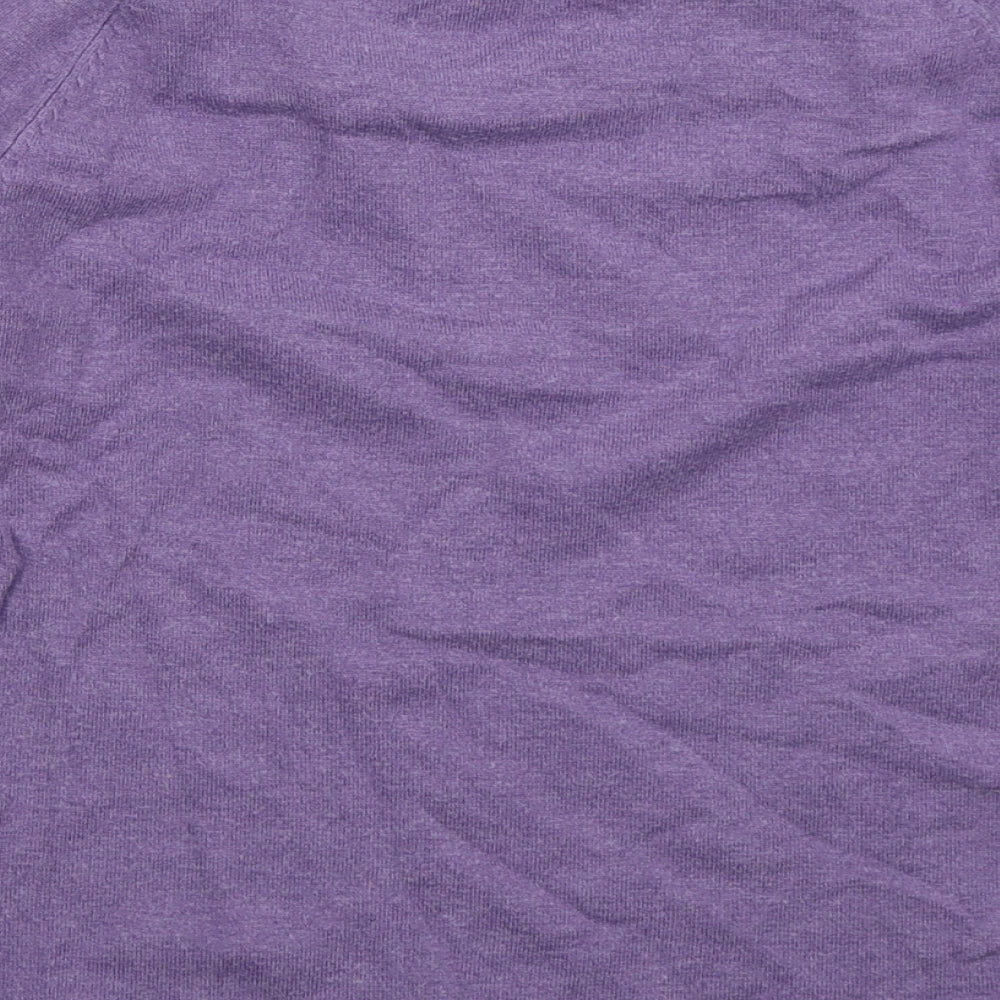 M&Co Womens Purple Boat Neck  Acrylic Pullover Jumper Size 12