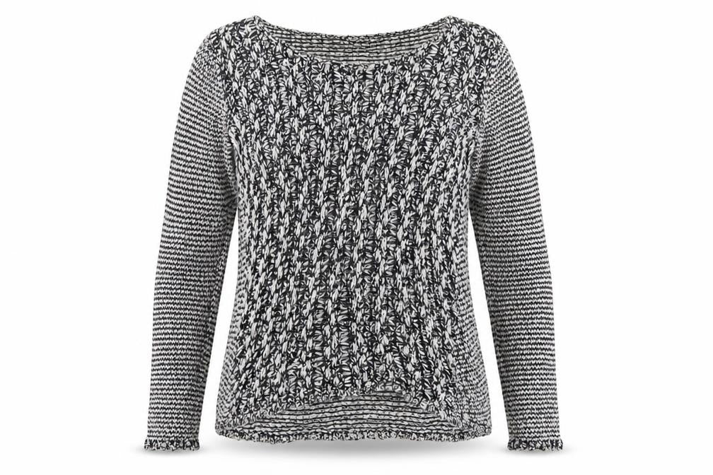 Kenar Womens Black Round Neck  Cotton Pullover Jumper Size M
