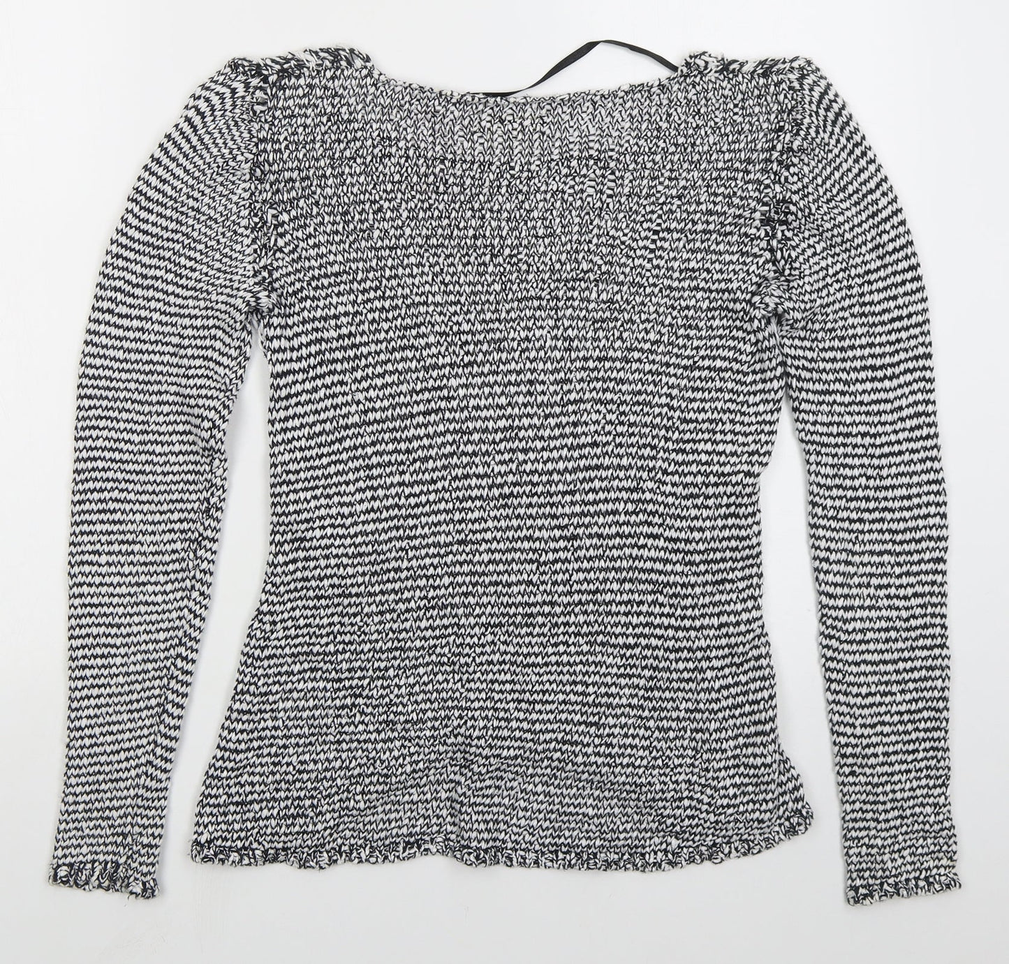 Kenar Womens Black Round Neck  Cotton Pullover Jumper Size M