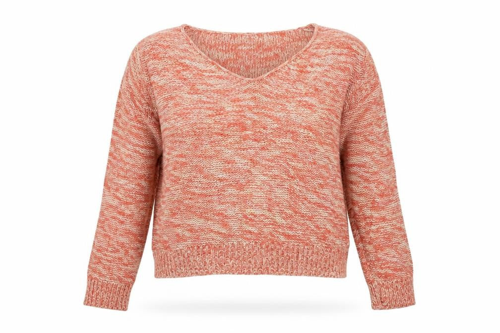 Papaya Womens Orange V-Neck  Acrylic Pullover Jumper Size L