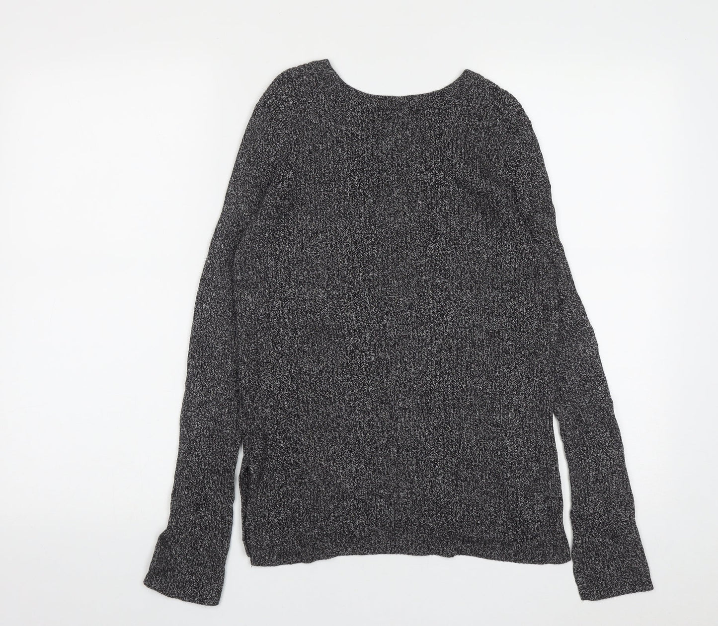 H&M Womens Grey Round Neck  Cotton Pullover Jumper Size S
